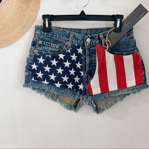 Vintage Levi Redone Stars & Stripes Shorts 501